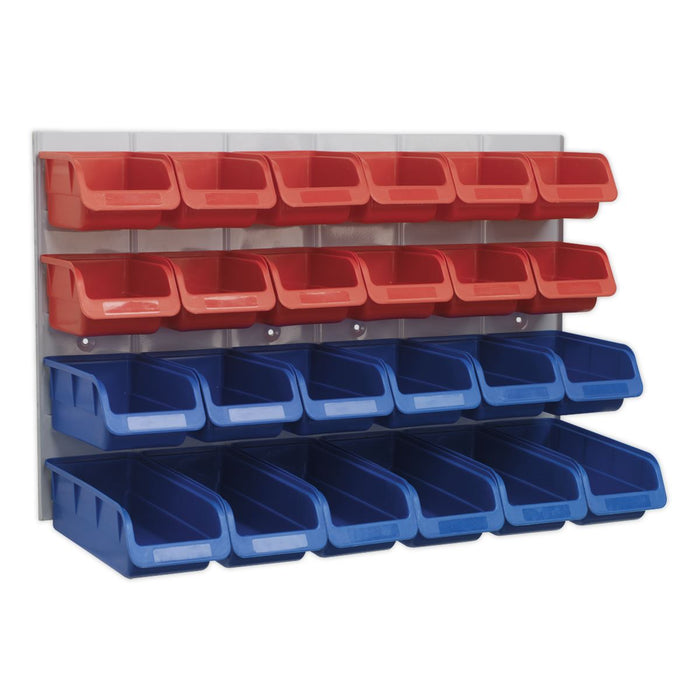 Sealey Bin & Panel Combination 24 Bins Red/Blue TPS132 Sealey - Dynamic Drive