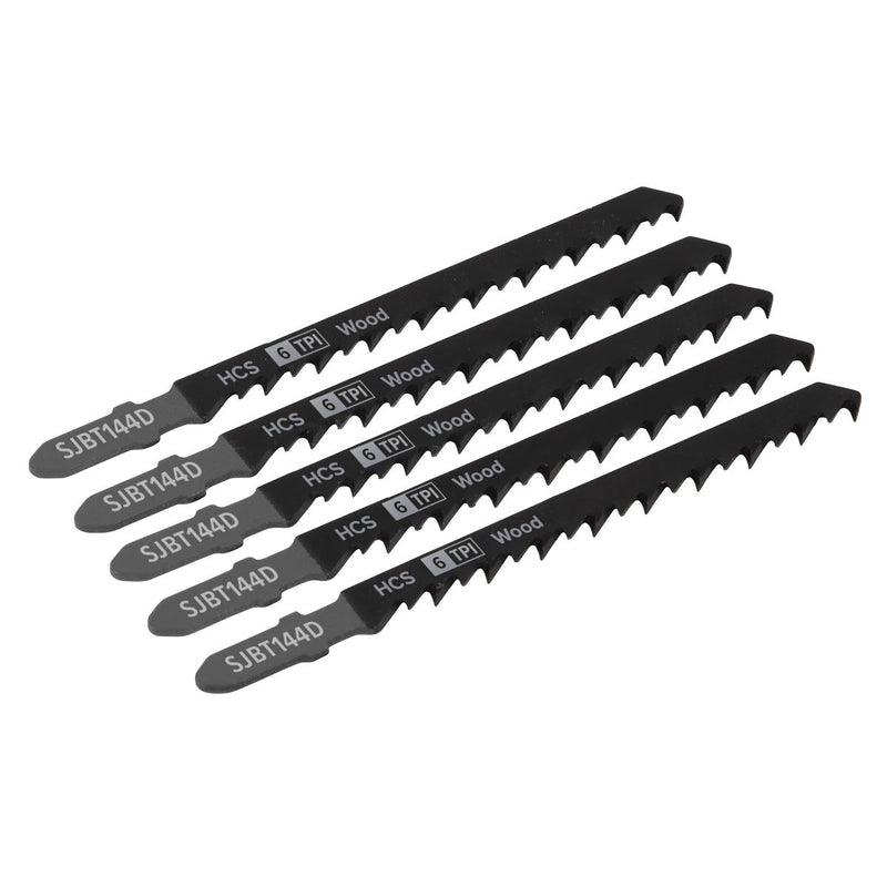 Sealey Jigsaw Blade General Wood 100mm 6tpi Pack of 5 SJBT144D Sealey - Dynamic Drive