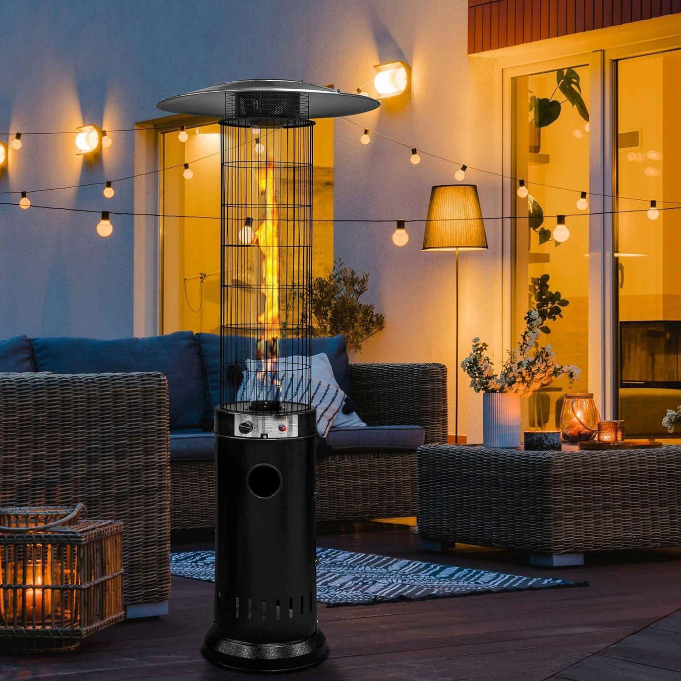 Dellonda Gas Patio Heater 13kW for Commercial & Domestic Use Black Dellonda - Dynamic Drive