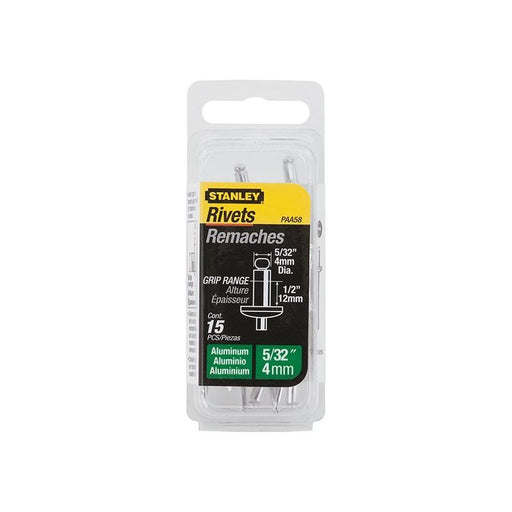 Stanley® Hand Tools 1-PAA58 Aluminium Rivets Long 4 x 12mm Pack of 15 STANLEY® Hand Tools - Dynamic Drive
