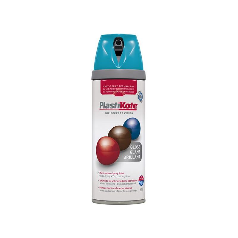 Plastikote Twist & Spray Gloss Mediterranean Blue 400ml PlastiKote - Dynamic Drive