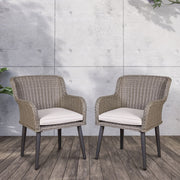 Dellonda Buxton Rattan Wicker Outdoor Chairs Set 2pc DG76 Dellonda - Dynamic Drive