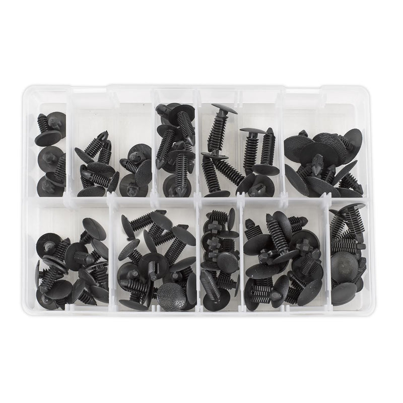Sealey Fir Tree Clip Assortment Pack of 100 TCFT100AS Sealey - Dynamic Drive