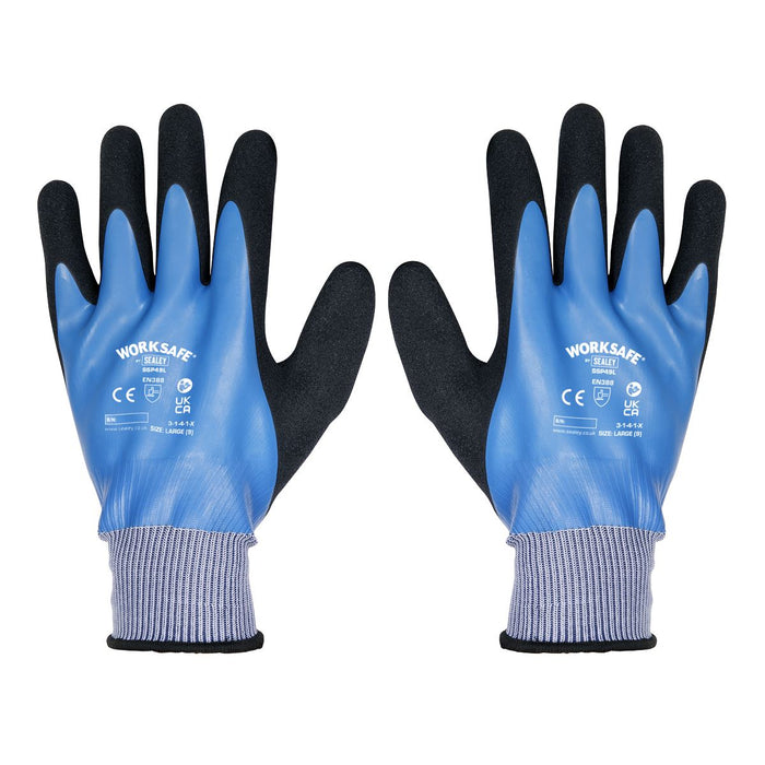 Worksafe Worksafe Waterproof Latex Gloves, Large - Box of 120 Pairs SSP49L/B120 Worksafe - Dynamic Drive