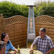 Dellonda Pyramid Gas Patio Heater 13kW Commercial Garden Use Stainless Steel Dellonda - Dynamic Drive