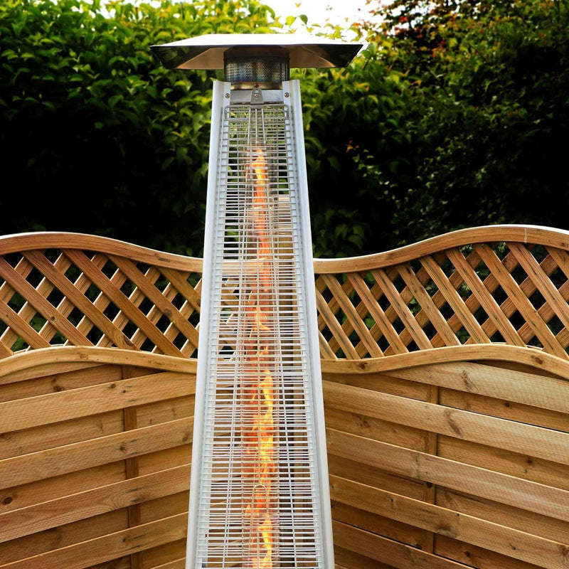 Dellonda Pyramid Gas Patio Heater 13kW Commercial Garden Use Stainless Steel Dellonda - Dynamic Drive