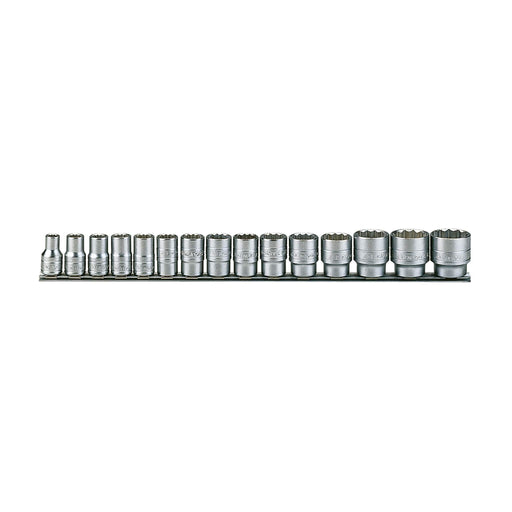Teng Tools 1/2" Socket Clip Rail Set 12 pt AF 15 Pieces Teng Tools - Dynamic Drive