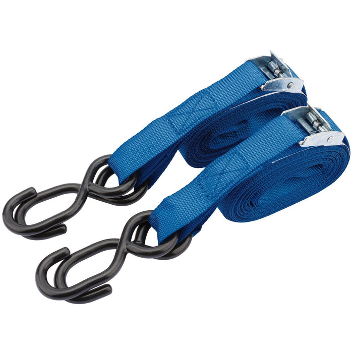 Draper Ratcheting Tie Down Straps, 5.0m x 25mm, 125kg (2 Piece) 60963 Draper - Dynamic Drive