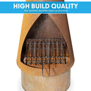 Dellonda Outdoor/Garden/Patio Conical Chiminea Fireplace Fire Pit Heater H127cm Dellonda - Dynamic Drive