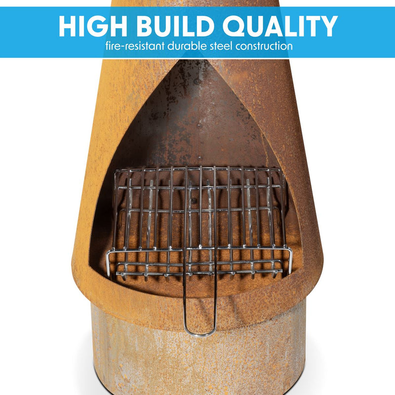 Dellonda Outdoor/Garden/Patio Conical Chiminea Fireplace Fire Pit Heater H127cm Dellonda - Dynamic Drive