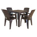 Flora 5 piece poly-propelene dining set (Expresso) F6030EX Quest - Dynamic Drive