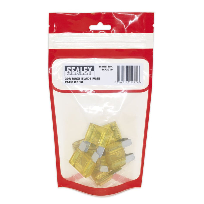 Sealey Automotive MAXI Blade Fuse 20A Pack of 10 MF2010 Sealey - Dynamic Drive