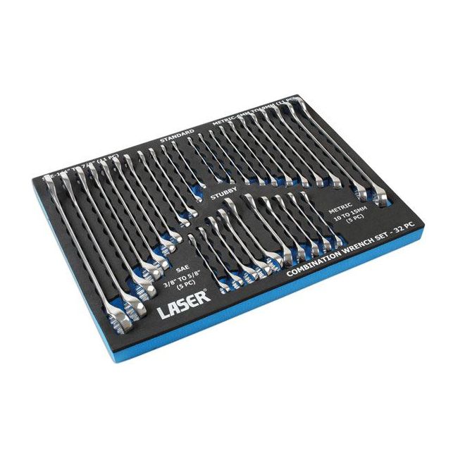 Laser AF/Metric Combination Spanner Set 32pc 6795 Laser - Dynamic Drive