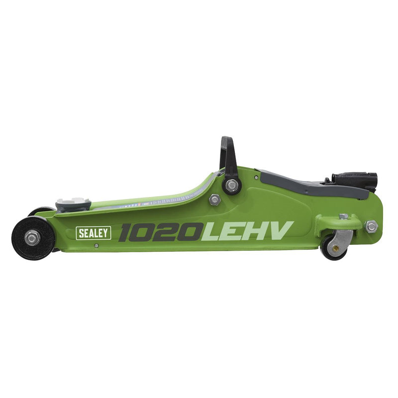Sealey Low Profile Short Chassis Trolley Jack 2 Tonne - Green 1020LEHV Sealey - Dynamic Drive
