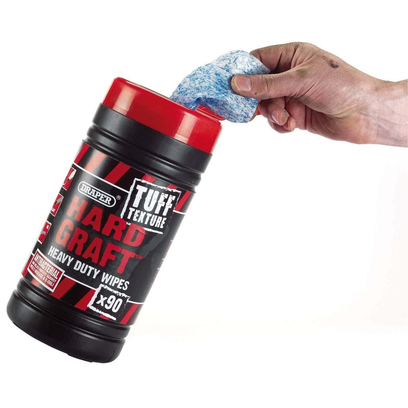 Draper 'Hard Graft' Tuff Texture Heavy Duty Wipes (Tub of 90) 84712 Draper - Dynamic Drive