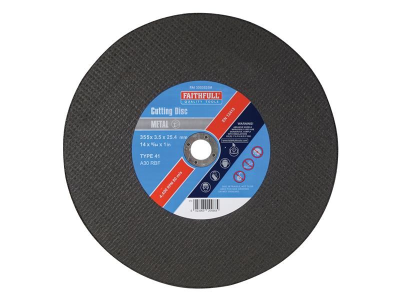 Faithfull Metal Cut Off Disc 355 x 3.5 x 25.4mm Faithfull - Dynamic Drive