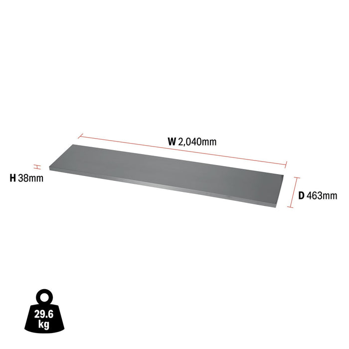 Draper BUNKER Modular Stainless Steel Worktop, 2040mm 33178 Draper - Dynamic Drive