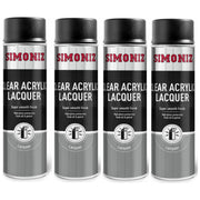 4x Simoniz Clear Acrylic Lacquer Smooth High Gloss Aerosol Spray Paint 500ml Simoniz  - Dynamic Drive
