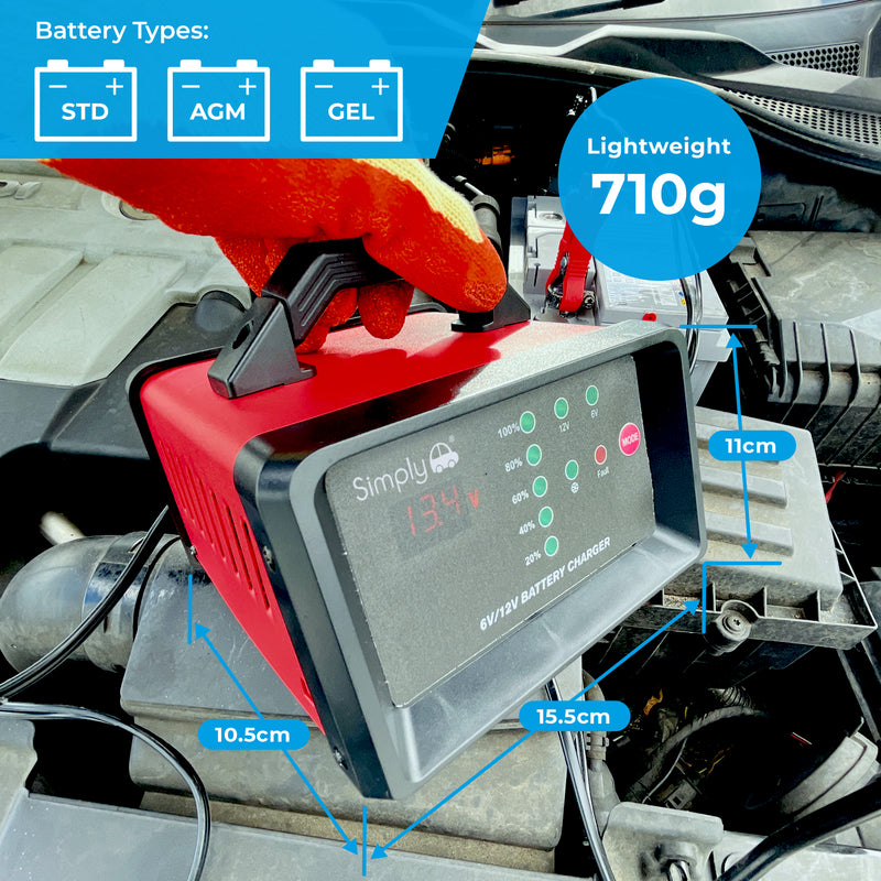 6v/12v 5 amp Automatic Electronic Intelligent Smart Fast Battery Trickle Charger Simply - Dynamic Drive