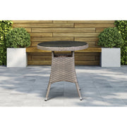 Dellonda Chester Rattan Wicker Round Outdoor Table with Tempered Glass Top Dellonda - Dynamic Drive
