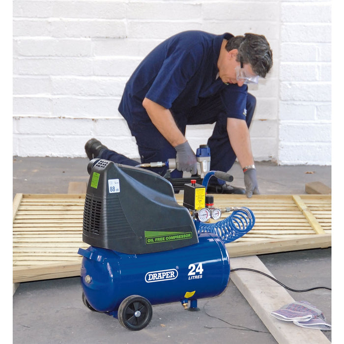 Draper Direct Drive Oil Free Air Compressor, 24L, 1.1kW 24978 Draper - Dynamic Drive