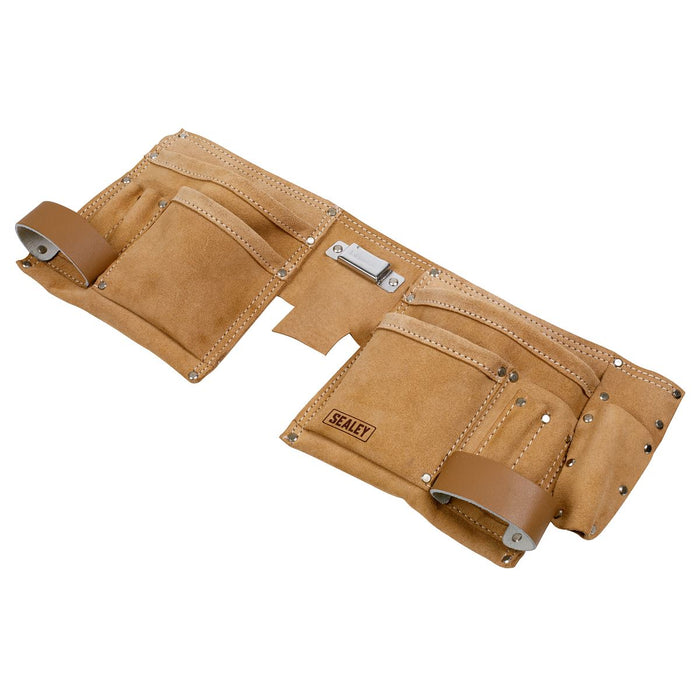 Sealey Double Pouch Leather Tool Belt STBL01 Sealey - Dynamic Drive