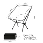 Oxford Camping Chair Black: Lightweight and Foldable Outdoor Chair for Camping Oxford - Dynamic Drive