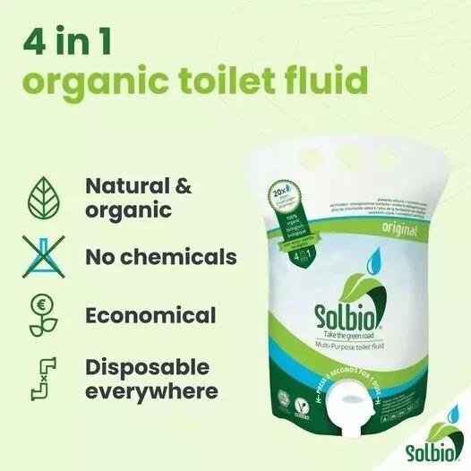 2x Solbio Organic Chemical Toilet Fluid Waste & Flush 1.6L x40 Doses Solbio - Dynamic Drive