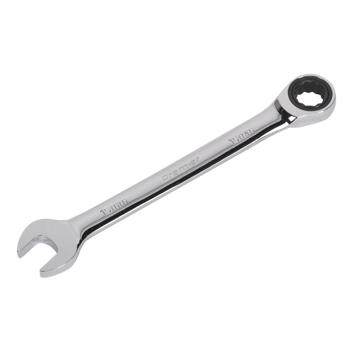 Sealey Ratchet Combination Spanner 15mm RCW15 Sealey - Dynamic Drive