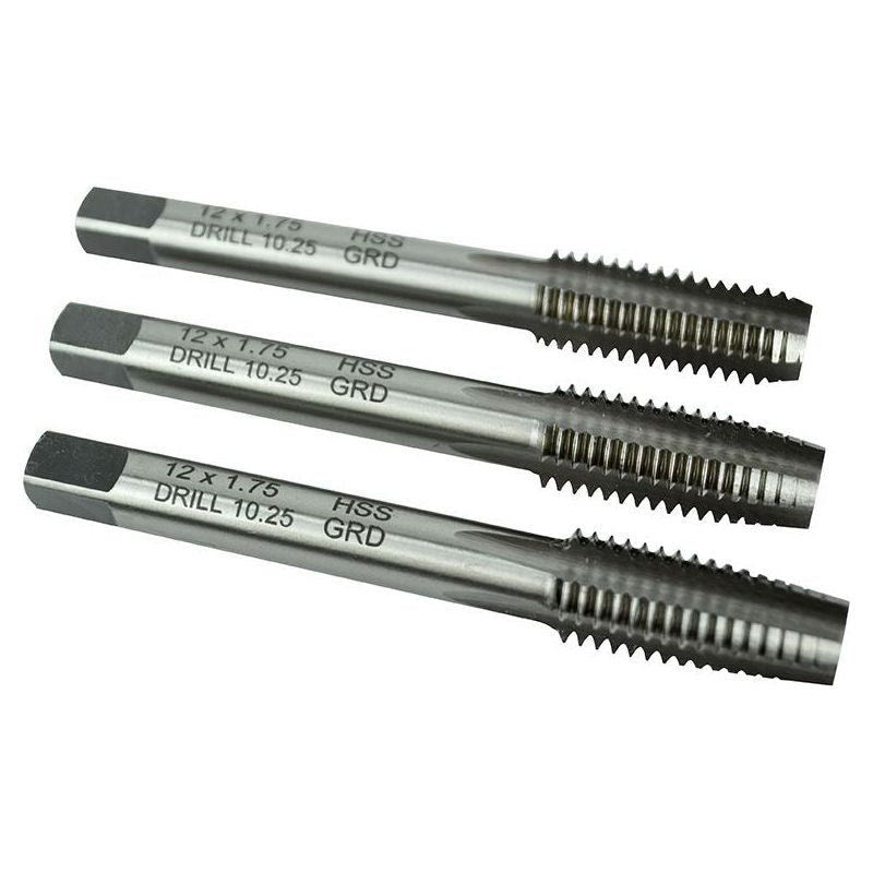 Faithfull HSS Straight Flute Tap Set M12 x 1.75, 3 Piece Faithfull - Dynamic Drive