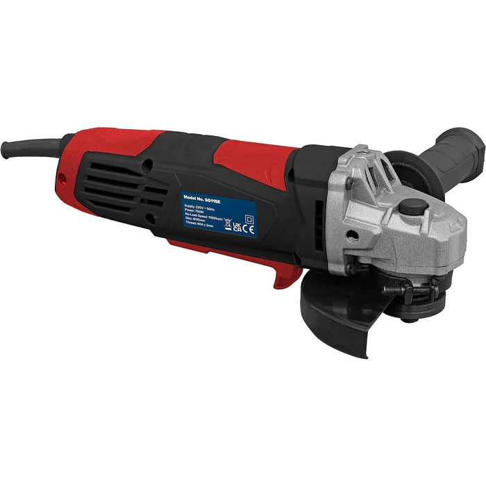 Sealey SG115E Angle Grinder 115mm 750W 230V Red Heavy Duty Sealey - Dynamic Drive