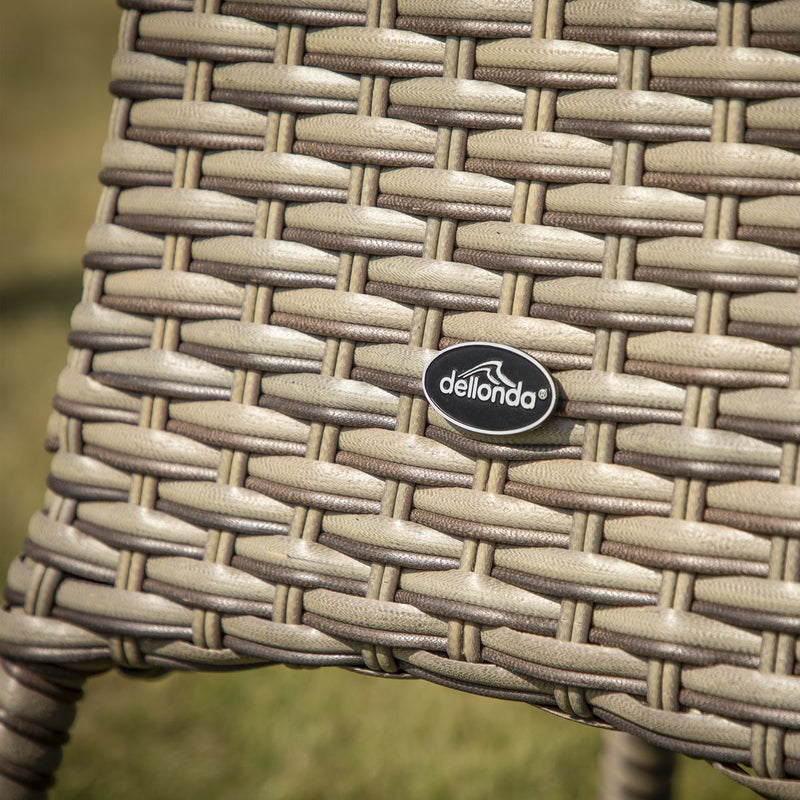 Dellonda Chester Rattan Wicker Round Outdoor Table with Tempered Glass Top Dellonda - Dynamic Drive