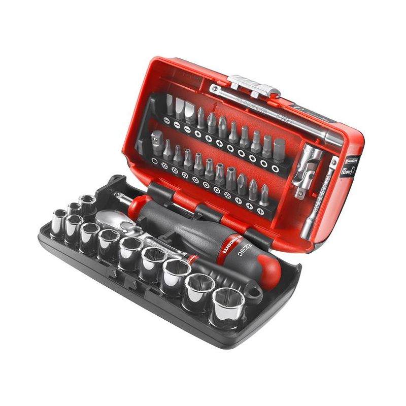 Facom 1/4in Drive Nano Socket Set, 38 Piece Facom - Dynamic Drive