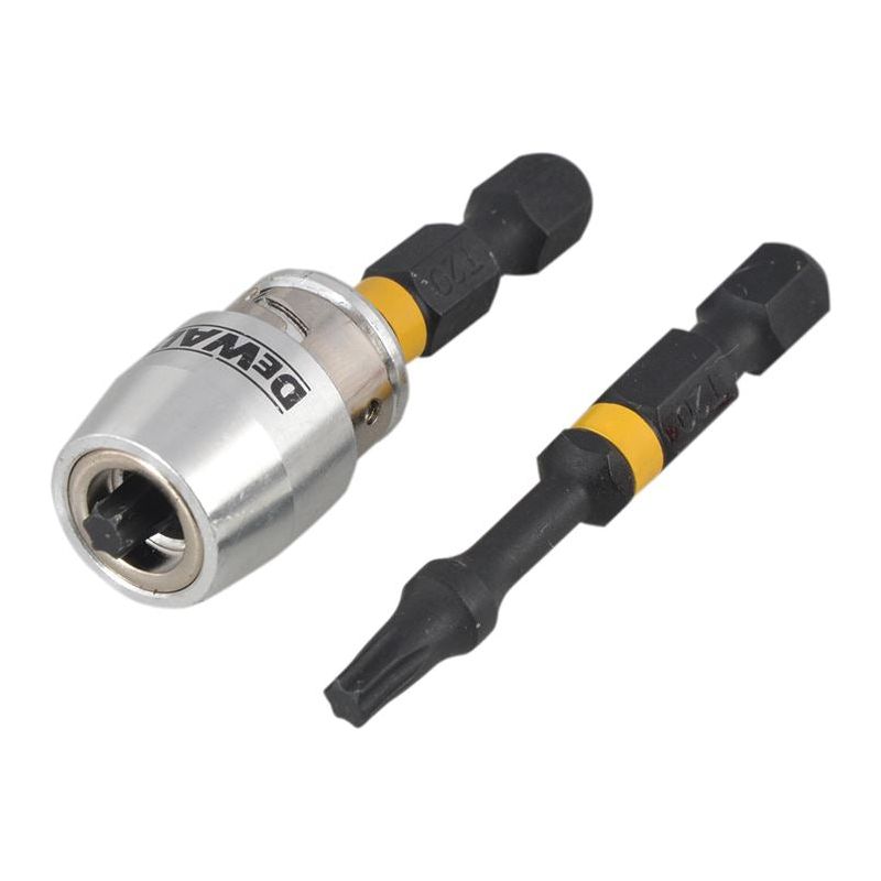 Dewalt Power Tools Impact Torsion Bits TX0 x 50mm (x2) and Magnetic Screwlock Sleeve DeWALT Power Tools - Dynamic Drive
