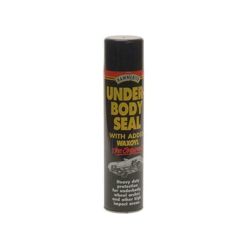 2 x Hammerite Underbody Seal With Waxoyl 600ml Black Underseal Aerosol Vehicle Hammerite - Dynamic Drive