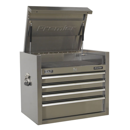 Sealey Topchest 4 Drawer 675mm Stainless Steel Heavy-Duty PTB66004SS Sealey - Dynamic Drive
