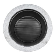Dellonda Round MgO Fire Pit with BBQ Grill Ø75cm Safety Mesh Screen - Light Grey Dellonda - Dynamic Drive