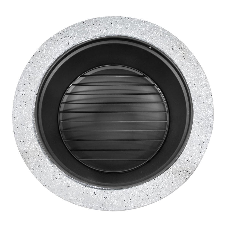 Dellonda Round MgO Fire Pit with BBQ Grill Ø75cm Safety Mesh Screen - Light Grey Dellonda - Dynamic Drive