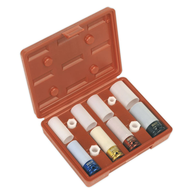 Sealey Alloy Wheel Impact Socket Set 4pc 1/2"Sq Drive SX030 Sealey - Dynamic Drive
