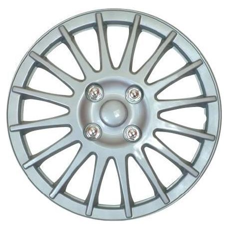 4x 14" Silver Wheel Trims / Hub Caps fits Streetwize  - Dynamic Drive