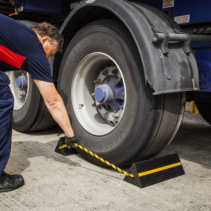 Sealey Heavy-Duty Rubber Wheel Chocks Pair WC11 Sealey  - Dynamic Drive