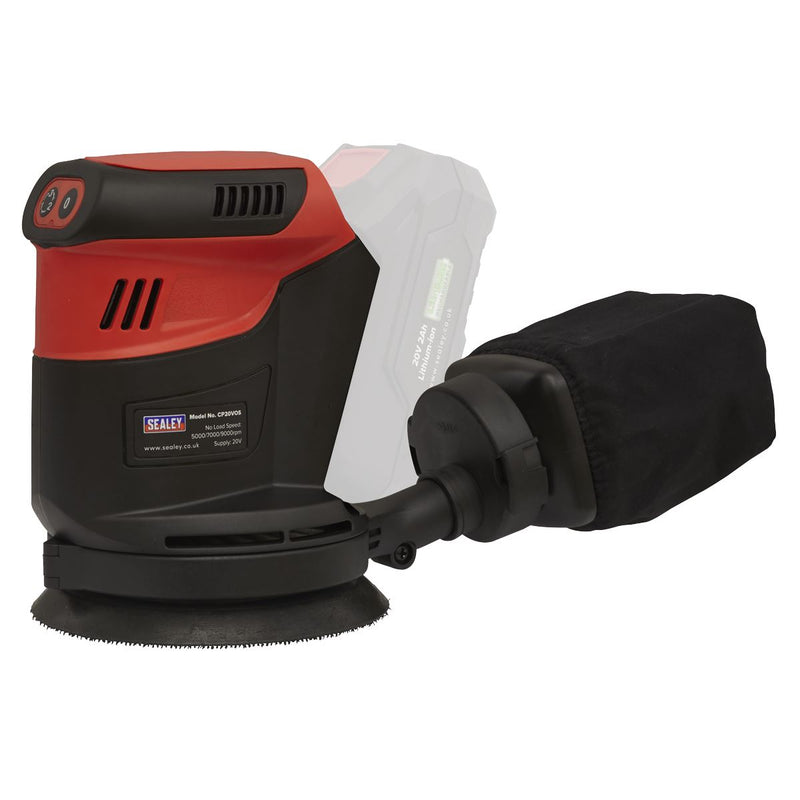 Sealey Cordless Orbital Palm Sander Kit125mm 20V SV20 Series 2 Batteries Sealey - Dynamic Drive