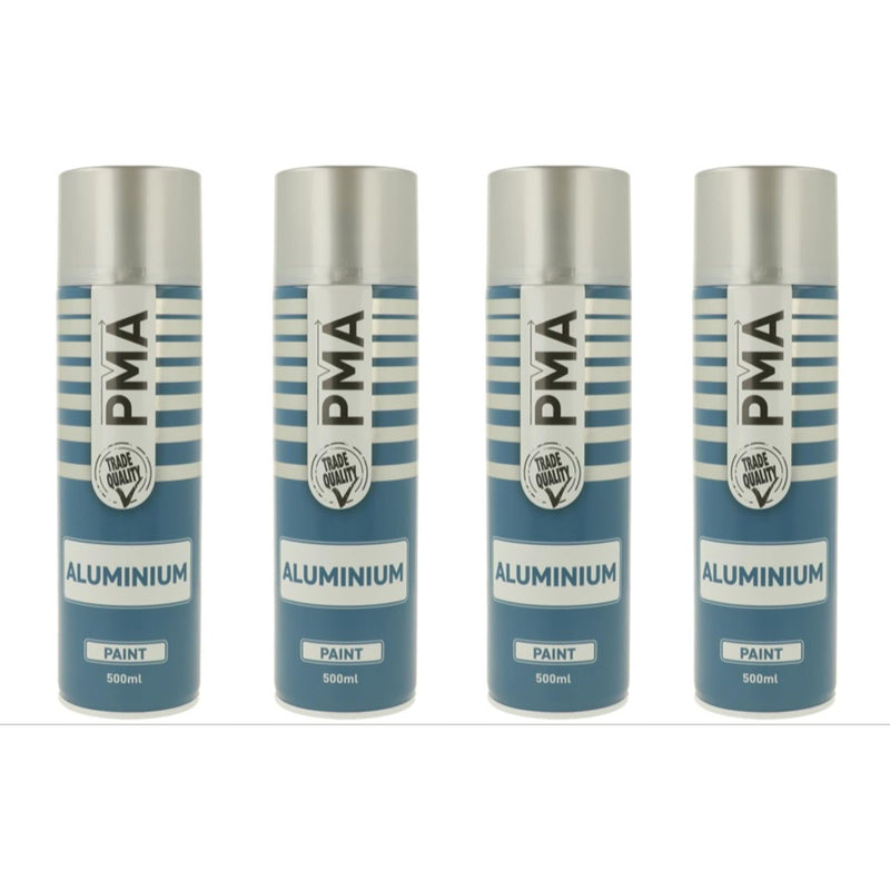 4x PMA Professional Aluminium 500ml Spray Paint High Coverage PMA - Dynamic Drive