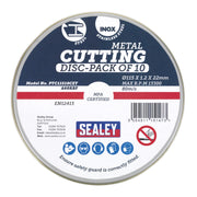 Sealey Cutting Disc115 x 1.2mm22mm Bore Pack of 10 PTC11510CET Sealey - Dynamic Drive
