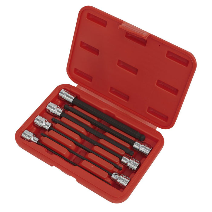 Sealey Ball-End Hex Socket Bit Set 7pc 3/8"Sq Drive 150mm Metric AK62257 Sealey - Dynamic Drive