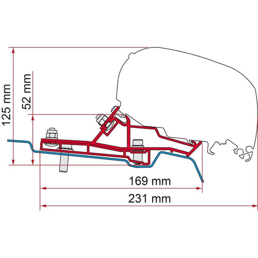 Fiamma F80s Bracket Kit for Ford Transit H2-L3 Vehicles (98655Z167) Fiamma - Dynamic Drive