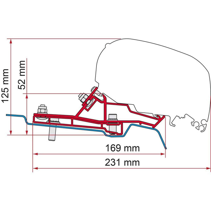 Fiamma F80s Bracket Kit for Ford Transit H2-L3 Vehicles (98655Z167) Fiamma - Dynamic Drive