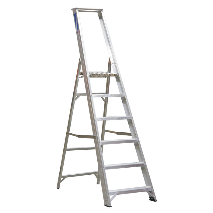 Sealey Industrial Step Ladder 6-Tread Aluminium - BS EN 131 AXL6 Sealey - Dynamic Drive