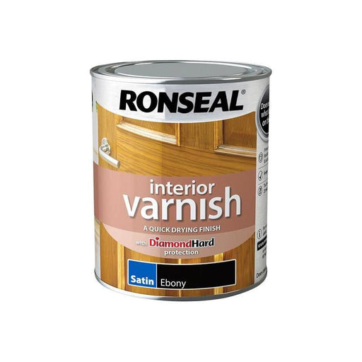 Ronseal Interior Varnish Quick Dry Satin Ebony 750ml Ronseal - Dynamic Drive