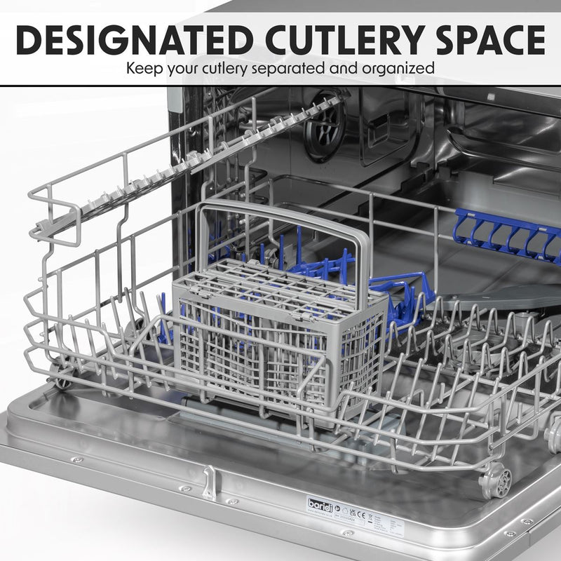 Baridi Tabletop Dishwasher 6 Place Settings 6.5L Capacity - Silver DH84 Baridi - Dynamic Drive